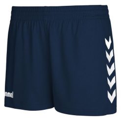 Spodenki sportowe damskie Hummel Core Womens Shorts. Niebieskie szorty sportowe Hummel, bez wzorów, do piłki nożnej. Za 37.00 zł.