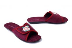 INBLU NP-2H 066 śliwkowy, kapcie damskie. Czerwone kapcie Inblu, bez wzorów, z tkaniny. Za 44.99 zł.