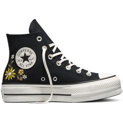 Buty sportowe Converse Chuck Taylor All Star Lift. Czarne buty treningowe Converse, bez wzorów, z materiału, bez zapięcia. Za 590.00 zł.