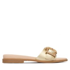 Klapki Hispanitas. Żółte klapki Hispanitas, bez wzorów, bez obcasa, bez zapięcia. Za 479.99 zł.