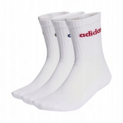 Skarpety adidas Cushioned Linear Crew 3 pary białe. Białe skarpetki adidas, bez wzorów, z tkaniny. Za 42.99 zł.