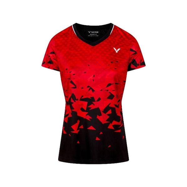 Koszulka damska VICTOR T-54101 W. Czerwone t-shirty sportowe Victor, m, bez wzorów, bez ramiączek. Za 109.99 zł.