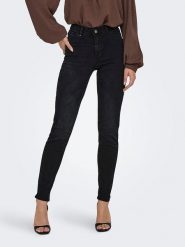 JDY Dżinsy - Skinny fit - w kolorze czarnym rozmiar: XS/L34. Czarne jeansy JDY, l, bez wzorów, klasyczne, z podwyższonym stanem. Za 74.63 zł.