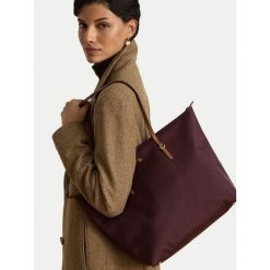 Torebka LAUREN RALPH LAUREN. Czerwone shopper bag Lauren Ralph Lauren, bez wzorów, bez dodatków. Za 799.99 zł.
