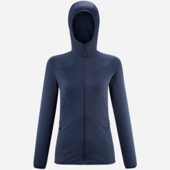 Bluza turystyczna polarowa damska Millet Lokka Hoodie Iii W. Niebieskie bluzy z polaru Millet, l, bez wzorów, z polaru, trekkingowe. W wyprzedaży za 364.70 zł.