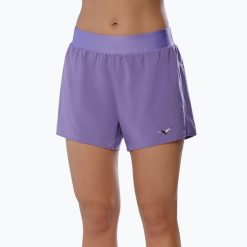 Spodenki do biegania damskie Mizuno Alpha 4.5". Fioletowe szorty sportowe Mizuno, bez wzorów, z elastanu, do biegania. Za 119.99 zł.