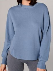 Sweter - niebieski. Niebieskie swetry Sinsay, l, bez wzorów, bez ramiączek. Za 39.99 zł.
