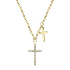 EASTSIDE Naszyjnik ze stali szlachetnej Krzyżyk Stal szlachetna Cyrkonia żółte złoto Naszyjniki 1 ct Damski. Żółte naszyjniki Eastside, z materiału, z cyrkonią, pozłacane. Za 169.99 zł.