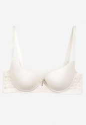 Jasnobeżowy Biustonosz Gładki z Efektem Push-Up i Wycięciami Roselily. Brązowe biustonosze Born2be, bez wzorów. Za 49.99 zł.