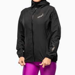 Kurtka do biegania damska Inov-8 Stormshell FZ V2. Czarne kurtki do biegania Inov-8, bez wzorów, bez kaptura, do biegania. Za 689.99 zł.