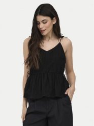 ONLY Top Nele 15370325 Czarny Regular Fit. Czarne topy ONLY, xl, bez wzorów, z wiskozy, bez kołnierzyka, bez ramiączek. Za 149.99 zł.