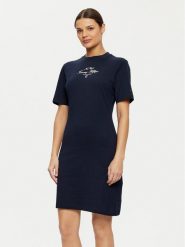 Tommy Hilfiger Sukienka codzienna Short Sleeve Short Dress WW0WW43830 Granatowy Slim Fit. Niebieskie sukienki Tommy Hilfiger, na co dzień, xl, bez wzorów, z bawełny, bez kołnierzyka, bez ramiączek, proste. Za 299.99 zł.