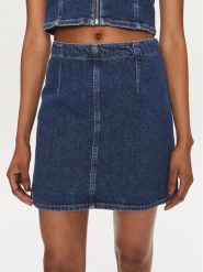 Calvin Klein Jeans Spódnica jeansowa J20J222827 Granatowy Regular Fit. Niebieskie spódnice Calvin Klein Jeans, bez wzorów, z bawełny. Za 89.99 zł.