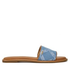 Klapki MICHAEL Michael Kors. Niebieskie klapki MICHAEL Michael Kors, bez wzorów, bez obcasa, bez zapięcia. Za 699.99 zł.