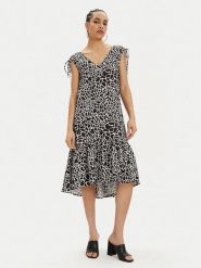 KARL LAGERFELD Sukienka letnia 241W1308 Czarny Regular Fit. Czarne sukienki KARL LAGERFELD, bez wzorów, z wiskozy, bez kołnierzyka, bez ramiączek. Za 639.99 zł.
