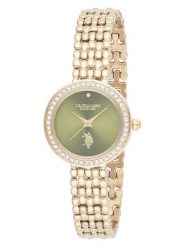 U.S. Polo Assn. Zegarek kwarcowy w kolorze złoto-oliwkowym rozmiar: onesize. Brązowe, analogowe zegarki U.S. Polo Assn., metalowe. Za 294.28 zł.