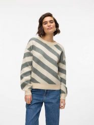 Vero Moda Sweter w kolorze turkusowo-beżowym rozmiar: M. Brązowe swetry Vero Moda, m, bez wzorów, ze splotem, bez ramiączek. Za 122.96 zł.