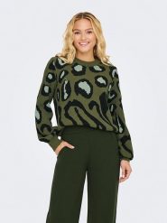 JDY Sweter "Lorraine" w kolorze ciemnozielono-czarnym rozmiar: XL. Zielone swetry JDY, xl, bez wzorów, bez ramiączek. Za 92.42 zł.