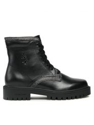 U.S. Polo Assn. Botki KARMA007 Czarny. Czarne botki U.S. Polo Assn., bez wzorów, bez obcasa, na płaskiej podeszwie, bez zapięcia. Za 329.99 zł.