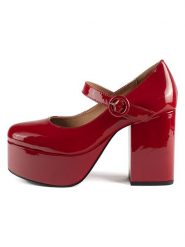 Loft37 Skórzane czółenka w kolorze czerwonym z paskiem rozmiar: 41. Czerwone czółenka loft37, bez wzorów, klasyczne, bez obcasa, bez zapięcia. Za 404.99 zł.