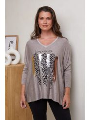 Curvy Lady Sweter w kolorze jasnobrązowym rozmiar: 44/46. Brązowe swetry Curvy Lady, bez wzorów, z bawełny, klasyczne, bez ramiączek. Za 123.82 zł.