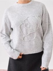 Sweter z długimi rękawami - szary. Szare swetry Sinsay, l, bez wzorów, bez ramiączek. Za 59.99 zł.