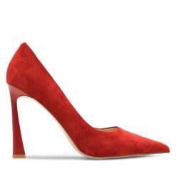 Szpilki Eva Minge. Czerwone szpilki Eva Minge, bez wzorów, bez obcasa, na szpilce, bez zapięcia. Za 349.99 zł.
