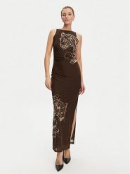 Guess Sukienka codzienna W5YK19 KCZC2 Brązowy Regular Fit. Brązowe sukienki Guess, na co dzień, s, z aplikacjami, z syntetyku, bez kołnierzyka, bez ramiączek, proste. Za 379.99 zł.