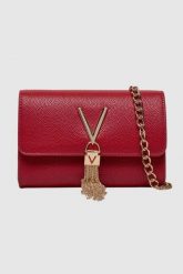 VALENTINO Mała czerwona kopertówka Divina Pochette. Czerwone kopertówki Valentino by Mario Valentino, bez wzorów, małe, bez dodatków. W wyprzedaży za 155.99 zł.