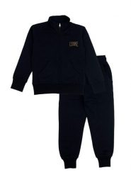 Bluza z pełny zamek błyskawiczny na co dzień. Czarne bluzy LEONE 1947 APPAREL, bez wzorów, z dresówki, bez ramiączek, bez kaptura. Za 168.36 zł.