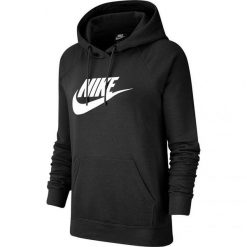 Damska Bluza Z Kapturem Essential. Czarne bluzy Nike, xs, bez wzorów, bez ramiączek, z kapturem. Za 365.99 zł.