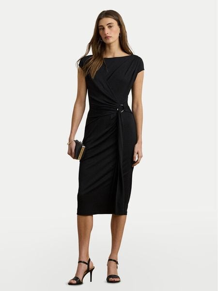 LAUREN RALPH LAUREN Sukienka koktajlowa 200973601001 Czarny Slim Fit. Czarne sukienki Lauren Ralph Lauren, bez wzorów, z syntetyku, wizytowe, bez kołnierzyka, bez ramiączek. Za 679.99 zł.