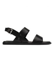 Clarks Skórzane sandały w kolorze czarnym rozmiar: 37. Czarne sandały Clarks, bez wzorów, z nubiku, klasyczne, z otwartym noskiem, bez obcasa, bez zapięcia. Za 138.87 zł.