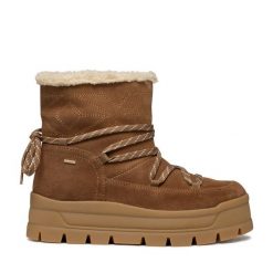 Śniegowce Geox. Brązowe śniegowce Geox, bez wzorów, bez zapięcia. Za 849.99 zł.