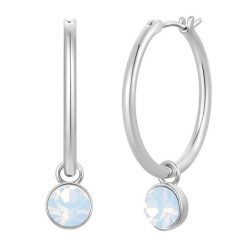 Lulu & Jane Kolczyki z mosiadzu w kolorze srebrnym z krysztalem 1 ct Damski. Szare kolczyki Lulu & Jane, z kryształem, srebrne. Za 149.99 zł.