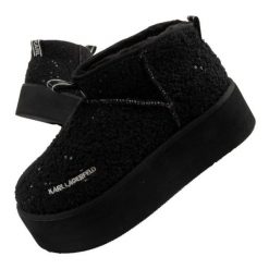 Buty, śniegowce Karl Lagerfeld Thermo KL48522WW0S czarne. Czarne śniegowce bez wzorów, z materiału, bez zapięcia. Za 880.17 zł.
