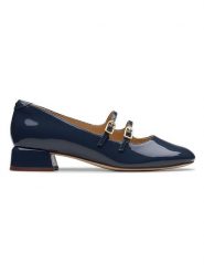 Clarks Skórzane czółenka "Daiss 30 Shine" w kolorze granatowym rozmiar: 37,5. Niebieskie czółenka Clarks, bez wzorów, klasyczne, z okrągłym noskiem, bez obcasa, bez zapięcia. Za 223.99 zł.
