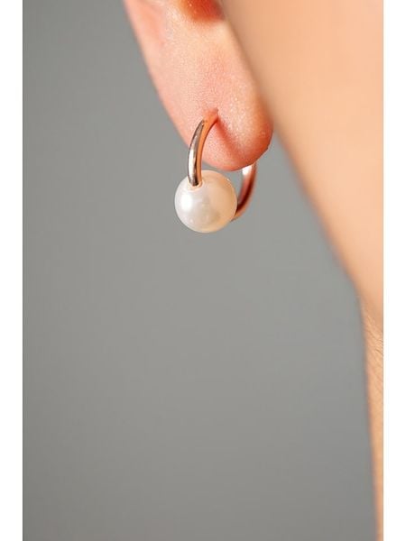 Lodie Silver Srebrne kolczyki-kreole z perłami rozmiar: onesize. Szare kolczyki Lodie Silver, z perłą, srebrne. Za 57.06 zł.