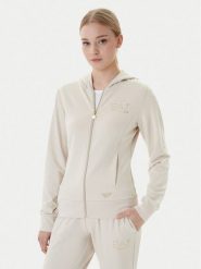 EA7 Emporio Armani Bluza 7W001044 AF12482 U1088 Beżowy Regular Fit. Brązowe bluzy EA7 Emporio Armani, xs, bez wzorów, z syntetyku, bez ramiączek, bez kaptura. Za 589.99 zł.