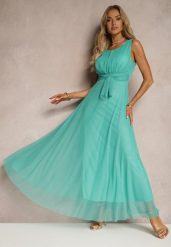 Jasnoniebieska Koktajlowa Sukienka z Tiulowym Dołem Bez Rękawów Elastar. Niebieskie sukienki Renee, na wesele, m, bez wzorów, z tiulu, eleganckie, bez kołnierzyka, bez ramiączek, maxi. W wyprzedaży za 75.99 zł.