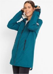 Długa kurtka outdoorowa funkcyjna z polarem barankiem, nieprzemakalna. Zielone kurtki bonprix, s, bez wzorów, z polaru. Za 369.99 zł.