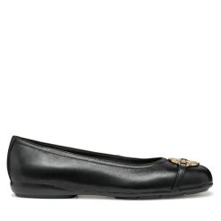 Baleriny Geox. Czarne baleriny Geox, bez wzorów, bez obcasa, bez zapięcia. Za 259.99 zł.