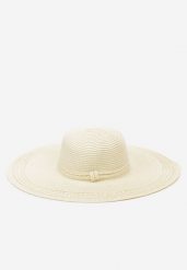 Jasnobeżowy Kapelusz Plażowy z Plecionki w stylu Boho Amicuralia. Brązowe kapelusze Renee, na lato, bez wzorów, z materiału, boho. W wyprzedaży za 29.99 zł.