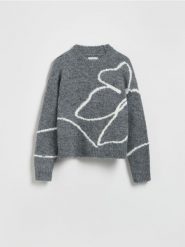 Sweter ze wzorem - wielobarwny. Swetry Reserved, l, bez wzorów, z dzianiny, bez ramiączek. Za 139.99 zł.