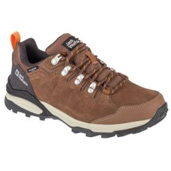 Buty Jack Wolfskin Refugio Texapore Low 4050821-5238 brązowe. Brązowe buty trekkingowe z gumy, bez zapięcia. Za 581.95 zł.