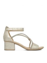 Rieker Sandały CEO-64654-40 Srebrny. Szare sandały Rieker, bez wzorów, ze skóry, bez obcasa, na słupku, bez zapięcia. Za 319.99 zł.