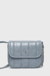 Trussardi torebka kolor turkusowy. Niebieskie listonoszki TRUSSARDI, bez wzorów, bez dodatków. W wyprzedaży za 488.99 zł.