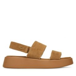 Sandały Liu Jo. Brązowe sandały Liu Jo, bez wzorów, bez obcasa, na płaskiej podeszwie, bez zapięcia. Za 339.99 zł.