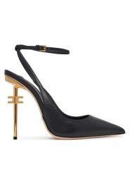 Elisabetta Franchi Szpilki SA-26B-51E2 Czarny. Czarne szpilki Elisabetta Franchi, bez wzorów, ze skóry, bez obcasa, na szpilce, bez zapięcia. Za 1,699.00 zł.