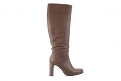 Kozaki Bayla-130 4859 Ciemnobeżowe, Skóra naturalna - 40. Brązowe kozaki Bayla, bez wzorów, ze skóry, eleganckie, bez obcasa, na słupku, bez zapięcia. W wyprzedaży za 269.10 zł.